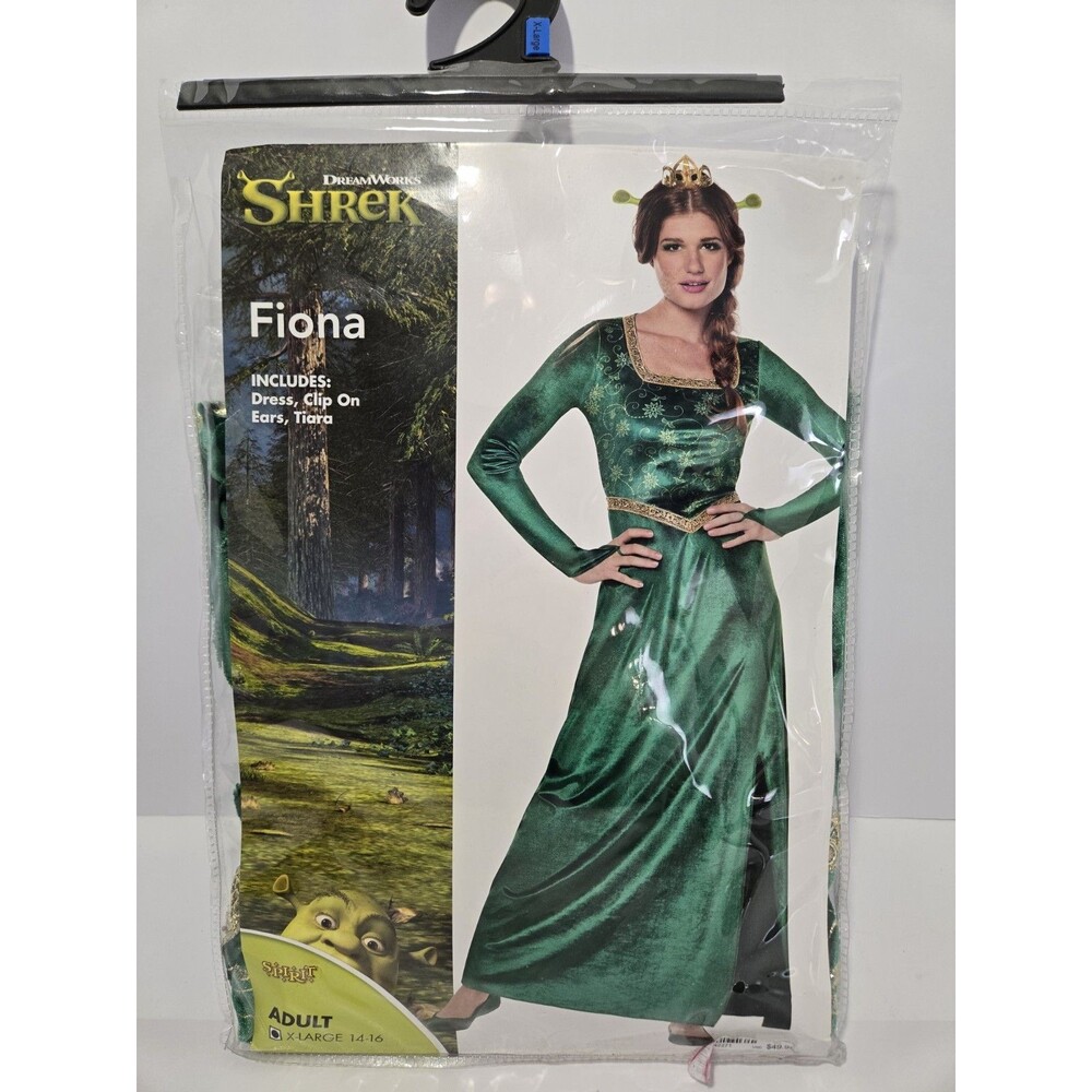 DreamWorks Shrek Fiona Adult XL 14-16 Spirit Halloween Costume Dress Ears Tiara